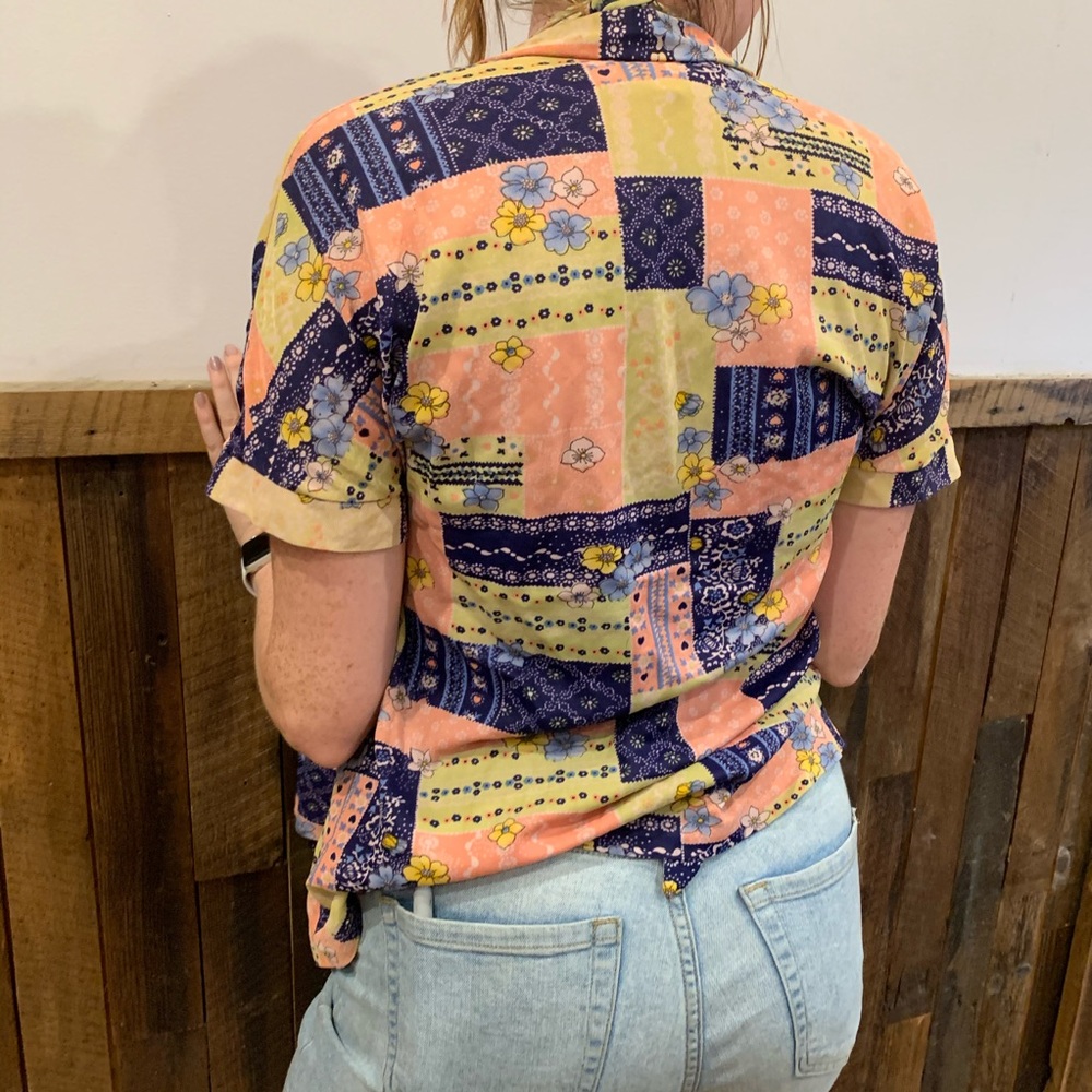 1970s VINTAGE floral Two piece halter crop set